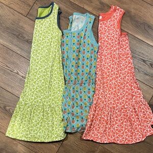 Set of Three Sleeveless Patterned Dresses